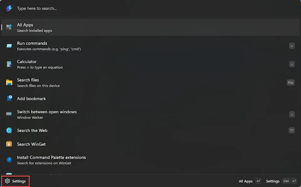 Command Palette windows windows Command Palette